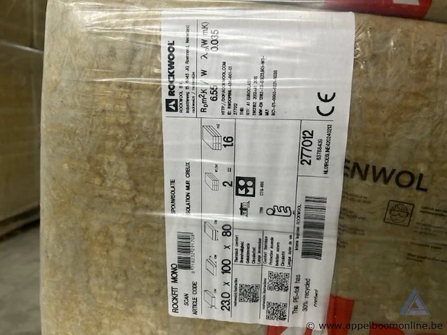 25m² rotswol isolatie rockwool, type rockfit mono, 23x100x80 - afbeelding 2 van  2