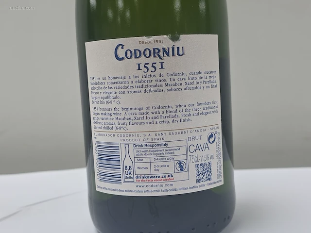 (25x) fles(sen) cava codorniu 1551 herencia 75 - afbeelding 4 van  6
