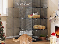 25x grote dierenkooi metaal 4 niveaus metaal zwart - afbeelding 5 van  6