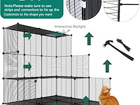 25x grote dierenkooi metaal 4 niveaus metaal zwart - afbeelding 2 van  6