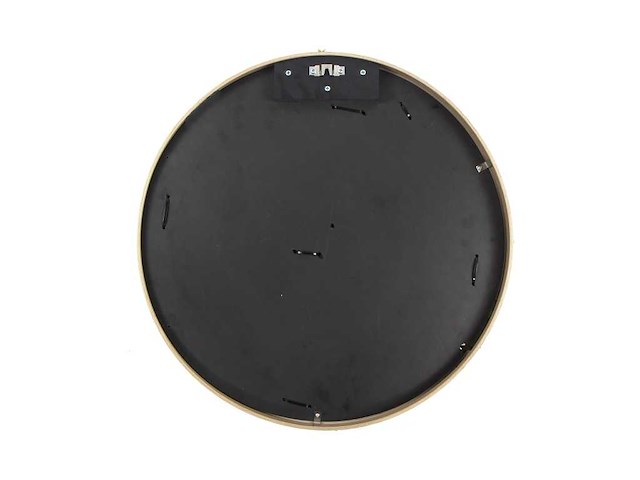 (25x) moscirkel 75 cm kleur smaragdgroen / aluminium frame met hout look wanddecoratie - afbeelding 5 van  5