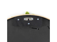 (25x) moscirkel 75 cm kleur smaragdgroen / aluminium frame met hout look wanddecoratie - afbeelding 2 van  5