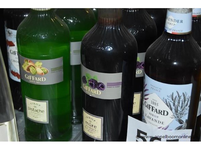 26x fles siroop, giffard, wo. pistache, mûre, lavande, macadamia, melon, menthe, violette, egg white, 1l - afbeelding 2 van  4