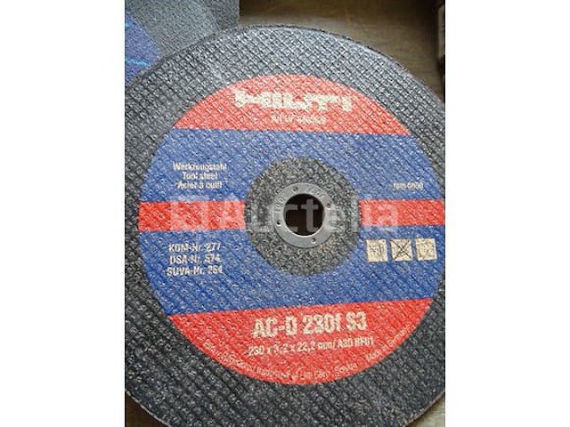 27 metalen afkapschijven 230 mm merk: hilti, metabo, unicut, tyrolit, parkside diameter van alle schijven: 230 mm staat: nieuw - afbeelding 4 van  8