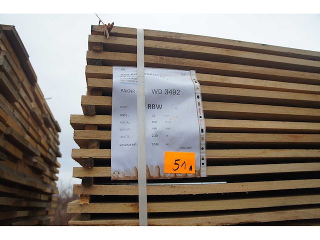 2,73 m³ eiken planken 22mm - afbeelding 2 van  5