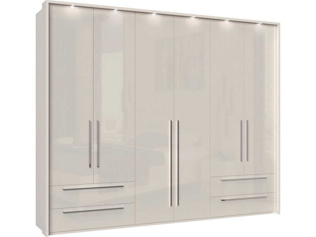 277 cm kast, inclusief structuur en verlichting, met soft-close functie - afbeelding 1 van  1
