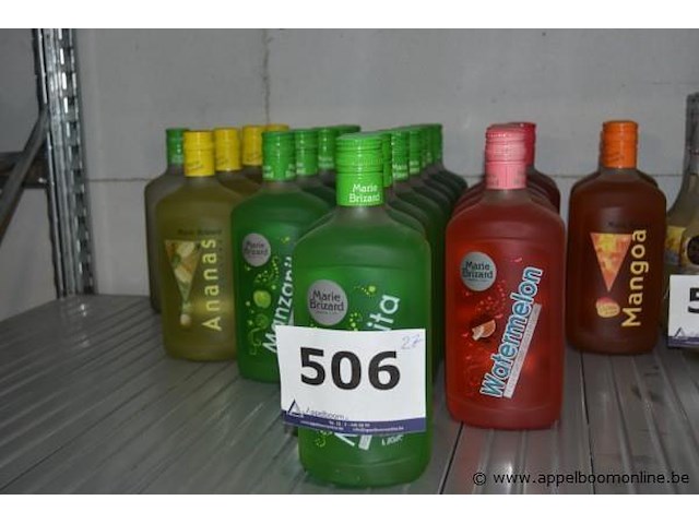 27x fles likeur, marie brizard, diverse smaken, 1l - afbeelding 1 van  3