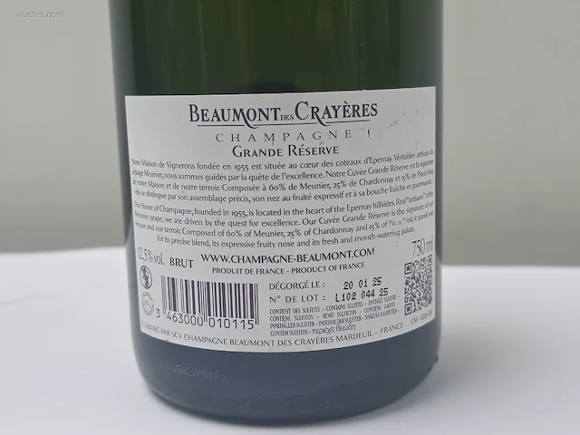 (27x) fles(sen) champagne beaumont de crayeres... - afbeelding 4 van  8