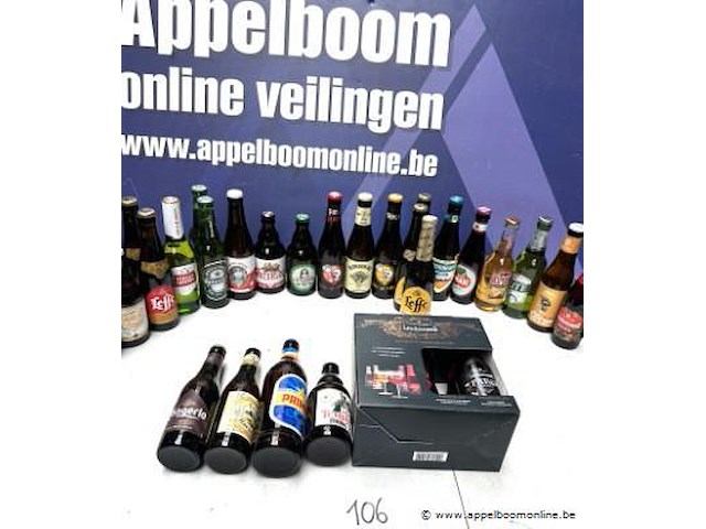 28 div flesjes bier wo leffe, lindemans - afbeelding 1 van  3