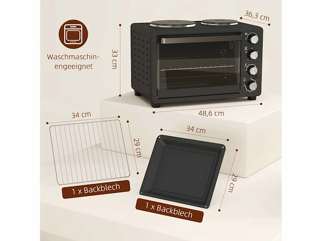 28 l oven - compacte oven - kookplaat - afbeelding 4 van  5