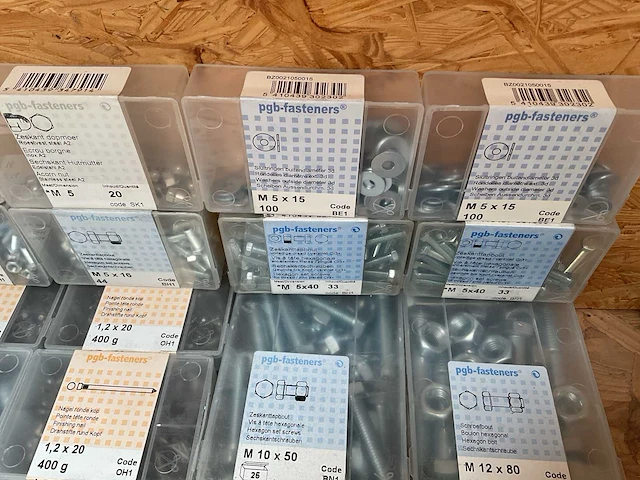 28 x dozen sluitringen; moeren; zeskanttapbouten; nagels platte kop - afbeelding 4 van  6