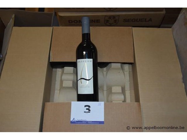 28x fles rode wijn agellum grenache vin de pays d'oc 2004, 750ml, 14% vol, product of france - afbeelding 1 van  3