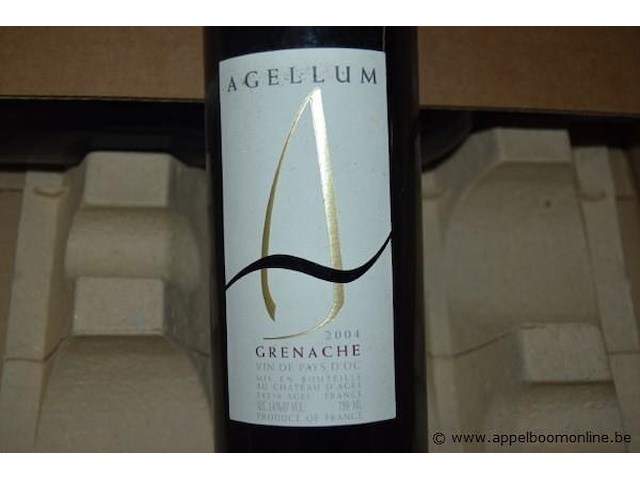 28x fles rode wijn agellum grenache vin de pays d'oc 2004, 750ml, 14% vol, product of france - afbeelding 2 van  3