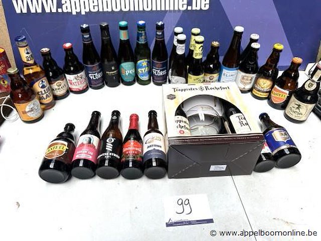 29 div flesjes bier, wo. chimay, kasteelbier - afbeelding 1 van  3