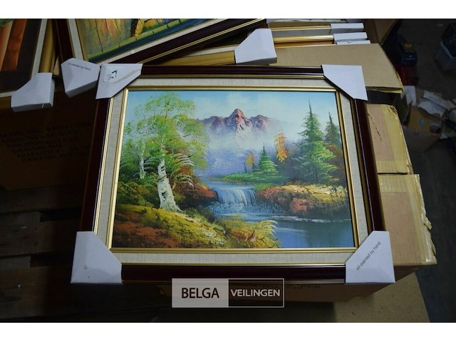 ±29 div schilderijen met houten en goudlook kader - afbeelding 2 van  5