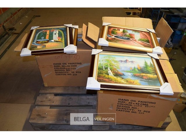 ±29 div schilderijen met houten en goudlook kader - afbeelding 5 van  5