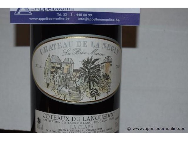 29x fles rode wijn, château de la negly, la brise marine 2013, coteaux du languedoc la clape, 750ml - afbeelding 2 van  3