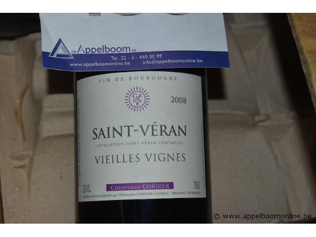 29x fles witte wijn, christophe cordier, saint-véran, vieilles vignes, 2008, 75cl - afbeelding 2 van  3
