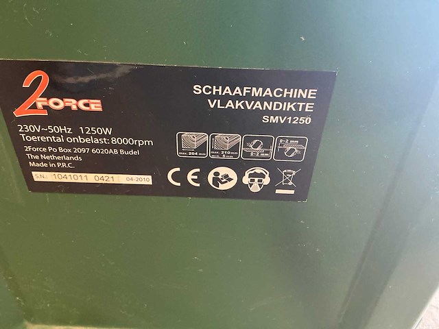 2force smv1250 gecombineerde vlakvandiktebank - afbeelding 6 van  6