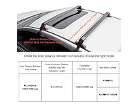 2pc's vergrendelbare dwarsbalken aluminium bagagedragerbelasting 70,3 kg - afbeelding 3 van  6