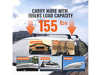 2pc's vergrendelbare dwarsbalken aluminium bagagedragerbelasting 70,3 kg - afbeelding 4 van  6