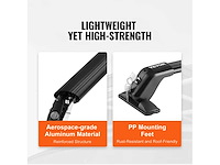 2pc's vergrendelbare dwarsbalken aluminium bagagedragerbelasting 70,3 kg - afbeelding 5 van  6