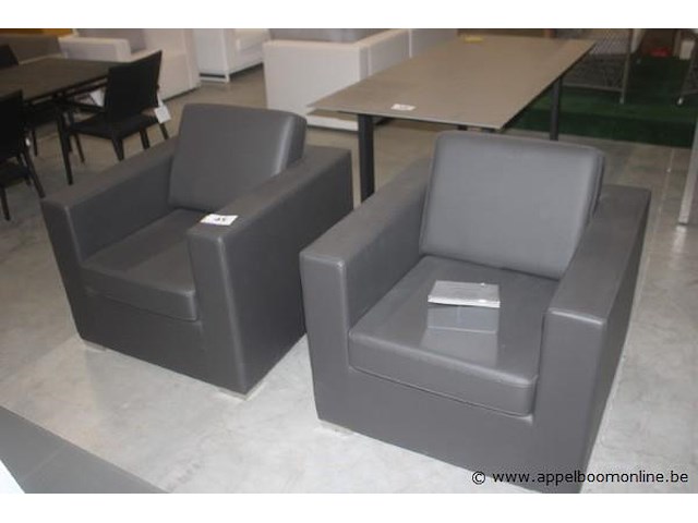 2x 1-zit donker bruin - afbeelding 1 van  2