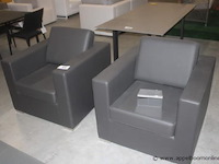 2x 1-zit donker bruin - afbeelding 1 van  2