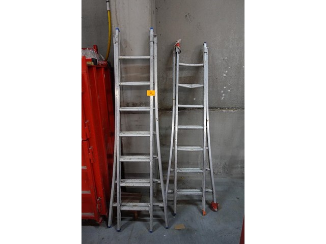 2x 2-delige alu ladder - afbeelding 1 van  5