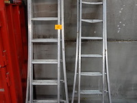 2x 2-delige alu ladder - afbeelding 1 van  5