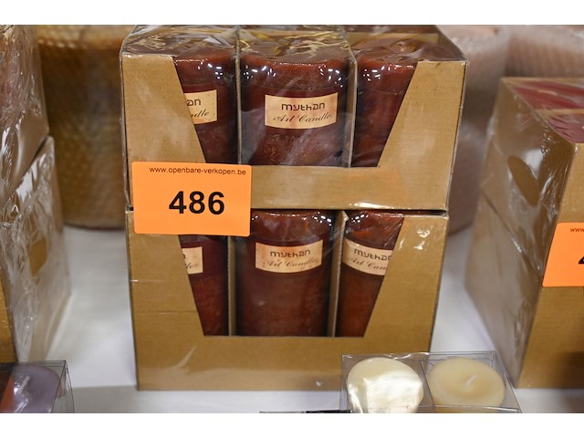 2x 6 kaarsen roodbruin - afbeelding 1 van  1