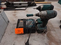 2x accu slagschroefmachine makita