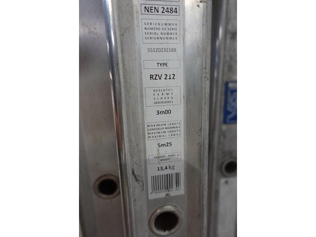 2x aluminium ladder - afbeelding 6 van  9