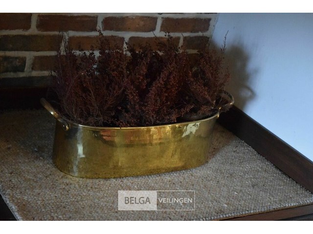 2x antieke koperen bloembak - afbeelding 1 van  3