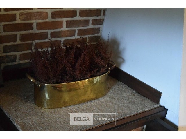 2x antieke koperen bloembak - afbeelding 2 van  3