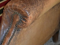 2x antieke lederen clubfauteuils - afbeelding 6 van  6