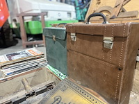 2x antieke lederen valiesjes - afbeelding 2 van  4