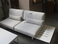 2x arbon rugleuning alu wit | arbon rugleuning alu wit | arbon rugleuning alu wit | 2x arbon onderstel tweezit 225x90cm inclusief zijtafel alu wit - afbeelding 1 van  2