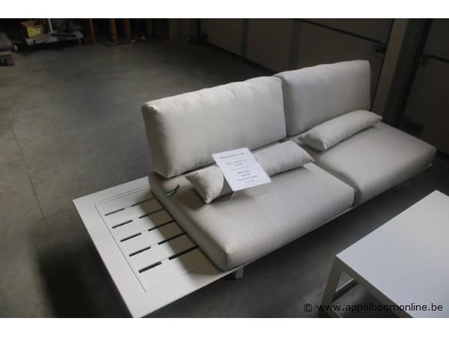 2x arbon rugleuning alu wit | arbon rugleuning alu wit | arbon rugleuning alu wit | 2x arbon onderstel tweezit 225x90cm inclusief zijtafel alu wit - afbeelding 2 van  2