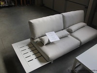 2x arbon rugleuning alu wit | arbon rugleuning alu wit | arbon rugleuning alu wit | 2x arbon onderstel tweezit 225x90cm inclusief zijtafel alu wit - afbeelding 2 van  2