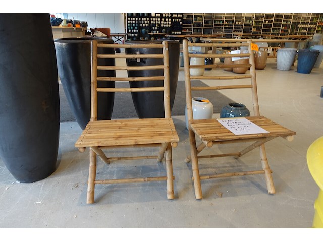 2x bamboe stoelen - afbeelding 1 van  5