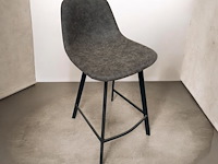 2x barstoel antraciet lederlook - afbeelding 1 van  1