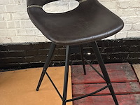 2x barstoel antraciet lederlook - afbeelding 1 van  1