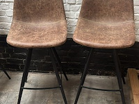 2x barstoel bruin lederlook - afbeelding 1 van  1