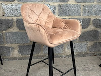 2x barstoel champagne velvet - afbeelding 1 van  1