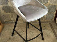 2x barstoel grijs velvet - afbeelding 1 van  1