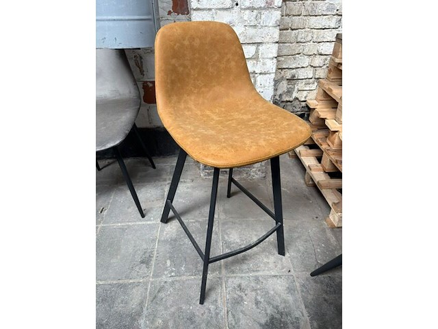 2x barstoel okerkleurig - afbeelding 2 van  2