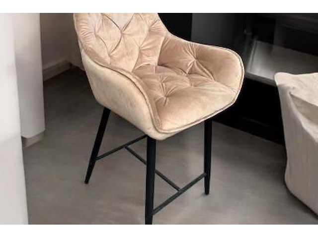 2x barstoel velvet champagne - afbeelding 1 van  1