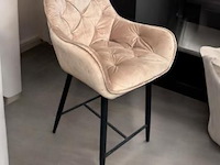 2x barstoel velvet champagne - afbeelding 1 van  1