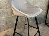 2x barstoel velvet grijs - afbeelding 1 van  1